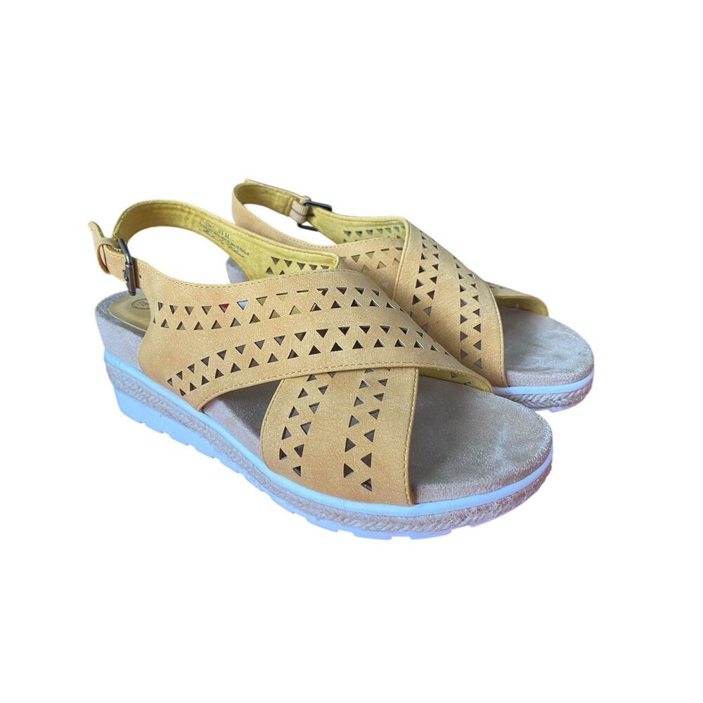 Bella Vita Yellow Cross Sandals Size 9.5